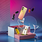 art cellphone concept cosmetics graphic design  product sample