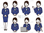 电话营销女接线员简易插图套装