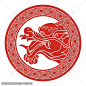 龙纹矢量图圆形