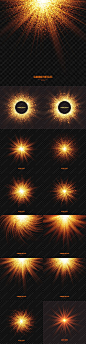 13款金色阳光粒子光线闪耀发光金色EPS矢量背景素材.jpg