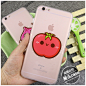 日韩卡通水果苹果iphone6S保护套6plus磨砂硅胶防摔挂绳6s手机壳-淘宝网