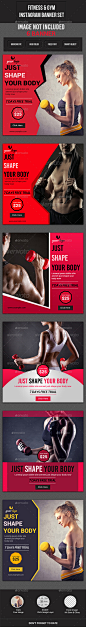 Fitness & Gym Instagram Banner - Banners & Ads Web Elements
