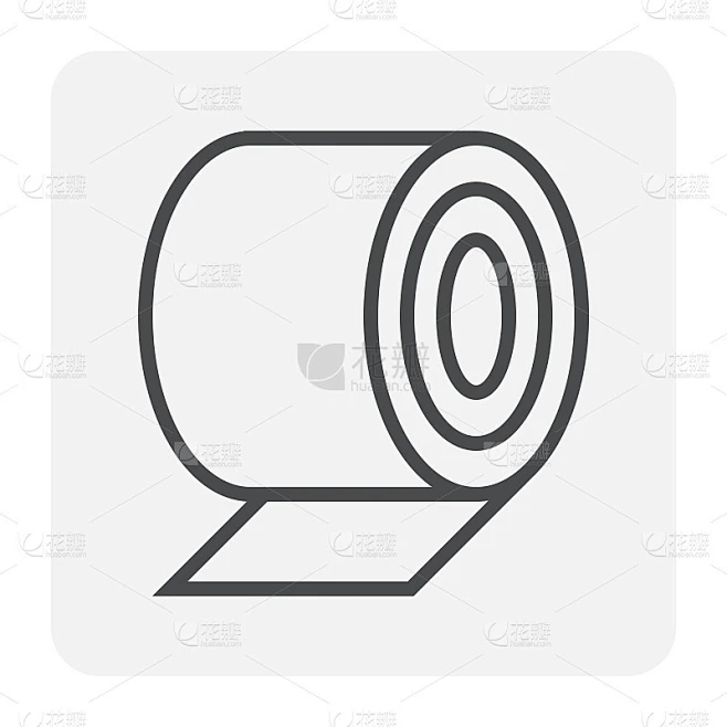 钢卷、钢卷或钣金矢量图标。64x64像素完美和可编辑的笔触。素材-花瓣网