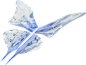 水晶玻璃3D贴纸蓝色蝴蝶