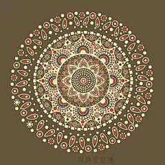 民族风创意圆形异形卡片请柬名片背景花纹图案EPS矢量设计素材-淘宝网