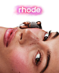 Photo shared by rhode skin on June 10, 2024 tagging @haileybieber. May be a closeup of 1 person, makeup, rat, poster, magazine and text that says 'rhode'.