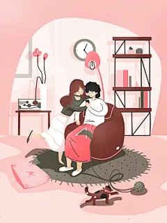 母亲节快乐母爱无疆母亲节插画