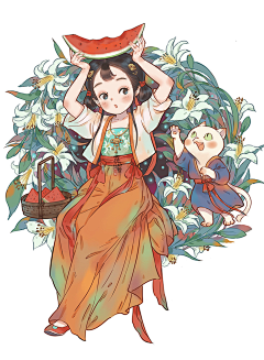 脸这么(--------)大采集到古风Q画
