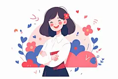 教师节扁平风插画-图巨人