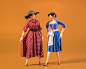 Retro girl : character 3d