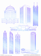 深圳地标标志性建筑装饰线稿