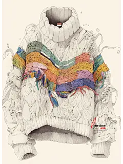 毛衣款式图素材ai服装设计｜mid journey - 小红书