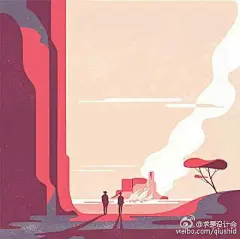#求是爱插画#画幅画，讲个故事。 by 巴黎插画家Tom Haugomat