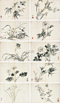 杨晋——《墨花册》花卉 册页十帧欣赏 | 
清|杨晋(1644-1728)字子和、子鹤，号西亭、谷林樵客、鹤道人，又署野鹤。宫廷画家，以界画见长。工农村景物，尤善画牛，多写意，兼及人物写真，花鸟草虫。山水为王翚入室弟子，凡有人物、舆轿、驼马牛羊等皆命补之。尝摹内府所藏名迹。