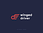 Winged Driver taxi logo shipping logo winged logo wings logo letter d logo modern logo typography typographic logo letter logo logoground stock logos graphic designer brand designer logo maker logo designer logo for sale