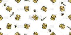 蜜蜂,四方连续纹样,壁纸,矢量,瓷砖,纺织品,围巾,背景,绘画插图,卡通
