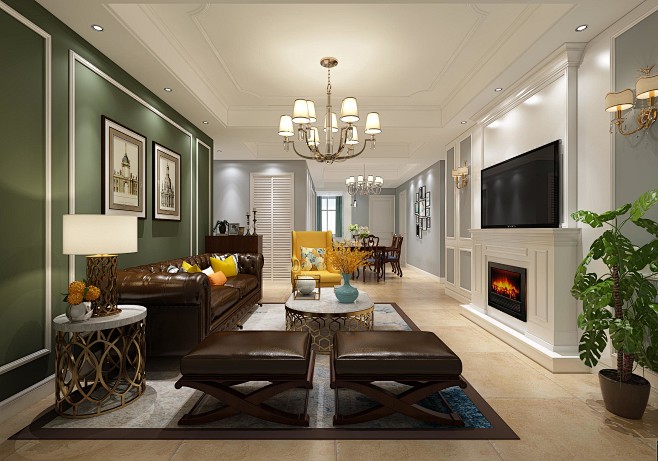 美式客餐厅版本2011含灯光材质贴图客厅空间拓者设计吧poweredby