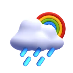 PNG素材：大雨带彩虹