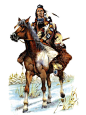 印第安人苏族骑马男子