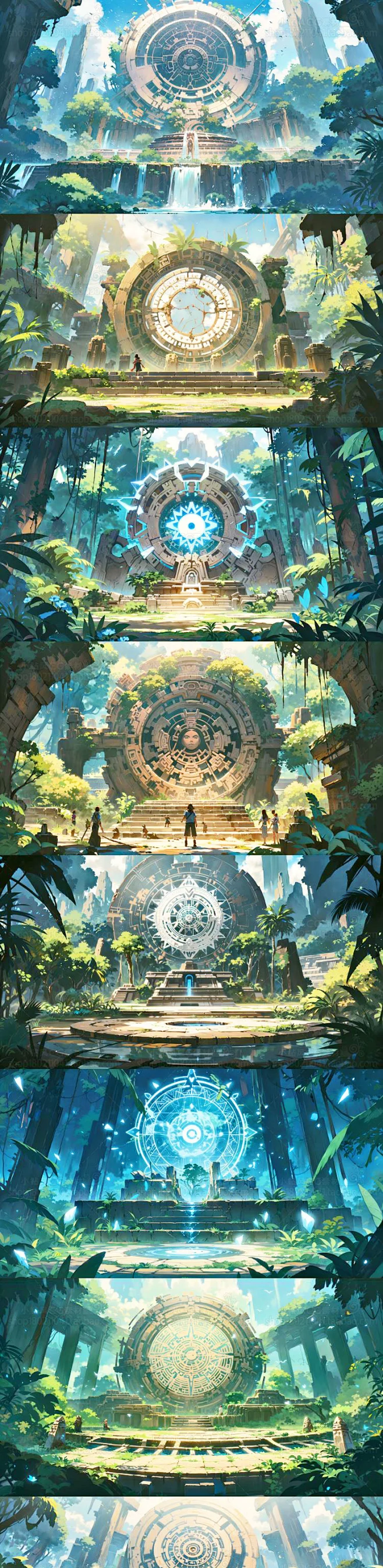 AI玛雅神庙场景素材 圆形传送门设计参考 影视游戏背景插画临摹-淘宝网-花瓣网