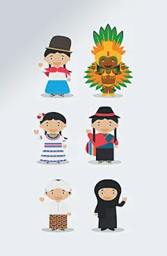 各种民族人物免抠元素