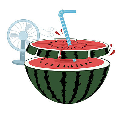 夏天夏至立夏西瓜素材