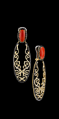 RP:  Yellow Gold Coral "Day and Night" Diamond Earrings - masterexclusive.com: