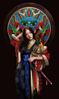 Joseon Dynasty 8, Choong Yeol Lee : 구군복/具軍服(gu- goon-boek) /Dujeong-gap (두정갑/頭釘甲, 'Studded Armour' but actually brigandine). 
Personal artwork