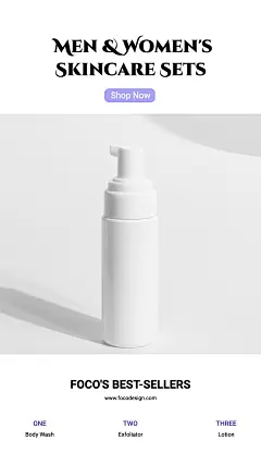 Men and Women’s Skincare Sets Ecommerce Story