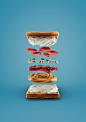 Sandwiches deconstructed on Behance