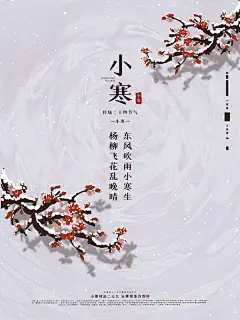 创意大寒小寒小雪大雪节气寒冷下霜海报