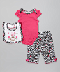 Fuchsia & Zebra Print Bodysuit Set | zulily