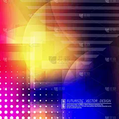 摘要文章。未来技术背景。彩虹色渐变图形。蓝色，粉色，黄色，红色字体纹理。创意横幅。壁纸。穿孔，线传单