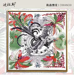 迪旺斯样板房新古典爱马仕挂画客厅沙发背景书房玄关凤凰装饰画-淘宝网