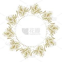 边框,矢量,花环,白色背景,华丽的,请柬,贺卡,空的,清新,背景分离