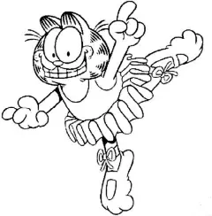 跳舞的加菲猫简笔画图片_跳舞的加菲猫儿童绘画图集