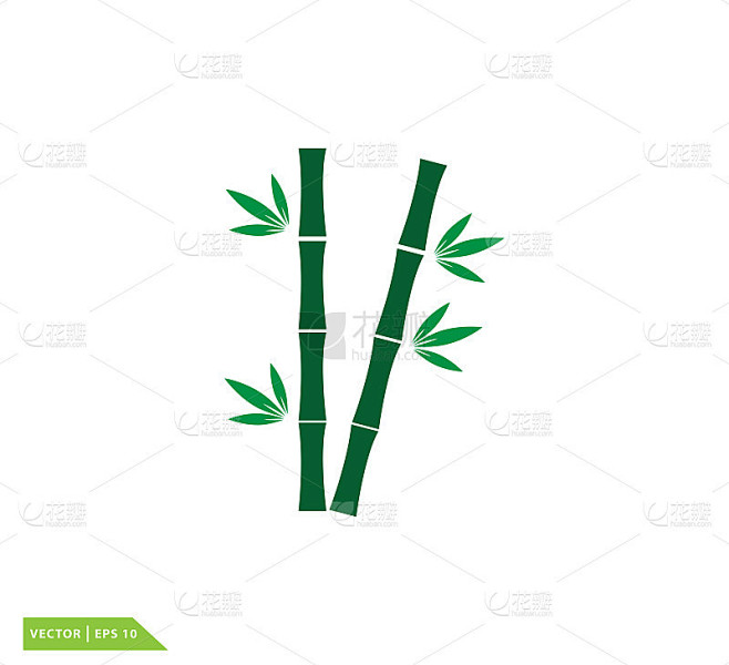 竹图标矢量标志模板