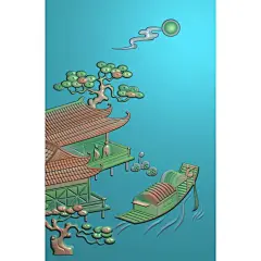 精品玉雕挂件山水 精雕图精美图片素材_5299836127