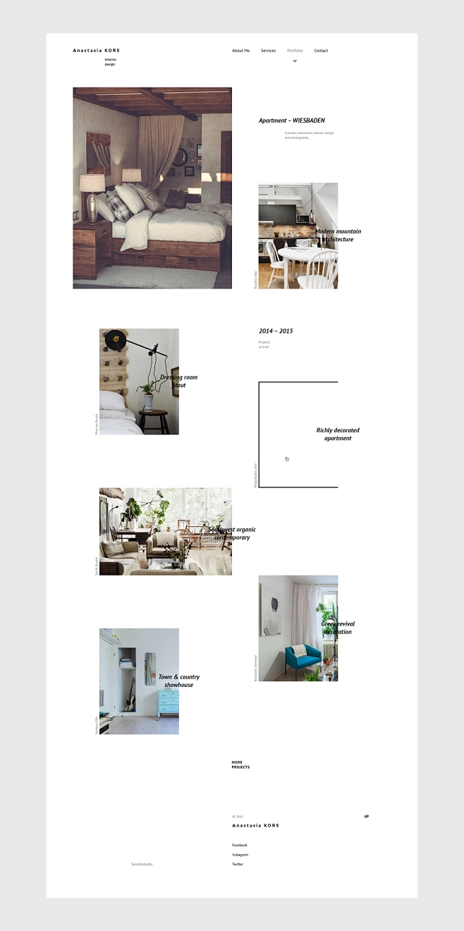 K O R S : Website design for interior designer Anastasia Kors, which ...