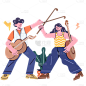 卡通风音乐演奏人物插画4