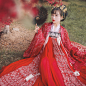 【定金】【璃珠】彩云间汉服六米摆对襟齐胸襦裙印花大袖春夏日常-淘宝网