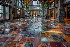 丝滑房间创意地板瓷砖图片摄影图