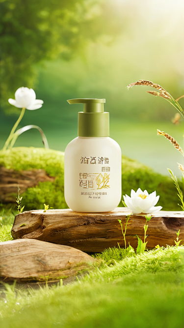 自然绿色草地电商背景