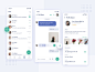 Chat and Profile Screen for Online Class green teacher lecturer account profile chat blue user interface clean design app mobile ui design ux ui
