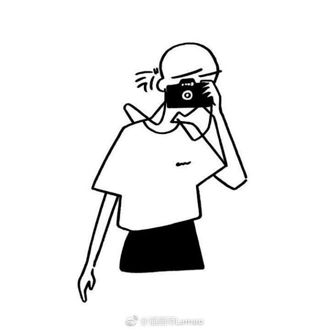 【手绘】分享一组黑白人物简笔画。简笔画...