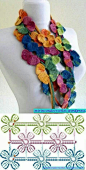 Scarf simple flower crochet pattern: 