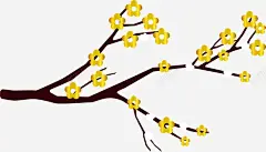 春节黄色梅花装饰 页面网页 平面电商 创意素材