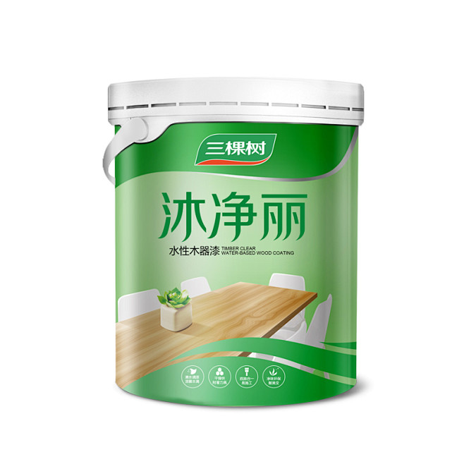 三棵树沐净丽水性木器漆面漆透明衣柜自刷家...