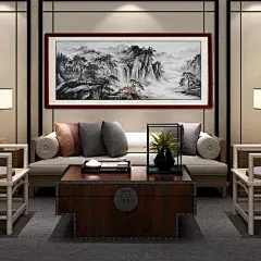 画廊山水画字画纯手绘小六尺字画办公室装饰画-淘宝网