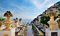Le Sirenuse Hotel Positano, Italy Buildings calm Cliffs Dining Elegant europe Hotels houses landscape Luxury Ocean ocean view outdoor dining overlook Patio regal remote serene sophisticated Terrace view sky landmark palace ancient history travel temple Re